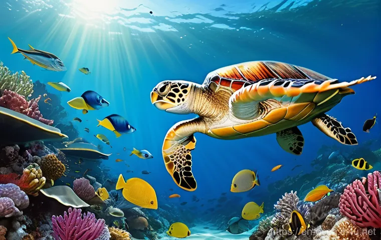 해양 온난화와 생물 변화 - **Prompt:** A vivid, photorealistic underwater scene depicting a "silent scramble" of marine life mi...