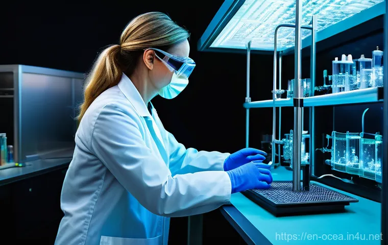 해양생물 유전체학 - Unlocking Deep-Sea Cures: The Pharmaceutical Scientist**

A highly detailed, ultra-realistic image o...